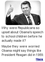 Critics of Reagan's 1989 speech to school children say the president forced his views on supply side economics, conservative values, and Christianity on the children. 